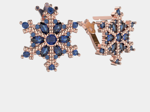 JEWELRY Earring The Snow Queen snowflake- Printable STL 3D Принт Модель