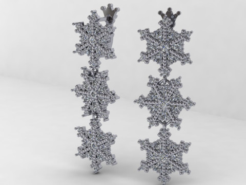 JEWELRY Earring The Snow Queen snowflake- Printable STL 3D Принт Модель