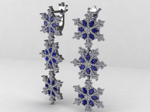 JEWELRY Earring The Snow Queen snowflake- Printable STL 3D Принт Модель
