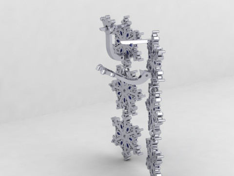 JEWELRY Earring The Snow Queen snowflake- Printable STL 3D Принт Модель