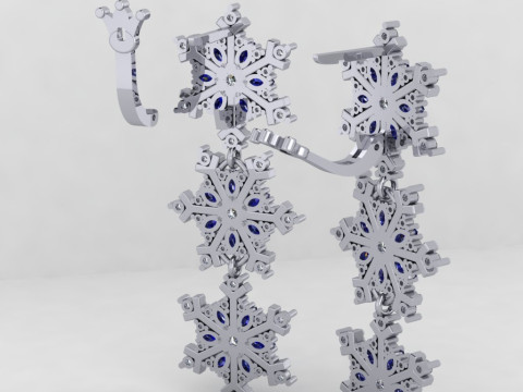 JEWELRY Earring The Snow Queen snowflake- Printable STL 3D Принт Модель