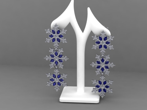 JEWELRY Earring The Snow Queen snowflake- Printable STL 3D Принт Модель