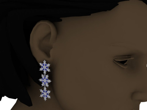JEWELRY Earring The Snow Queen snowflake- Printable STL 3D Принт Модель