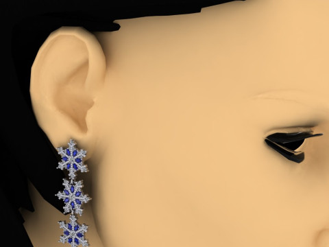 JEWELRY Earring The Snow Queen snowflake- Printable STL 3D Принт Модель