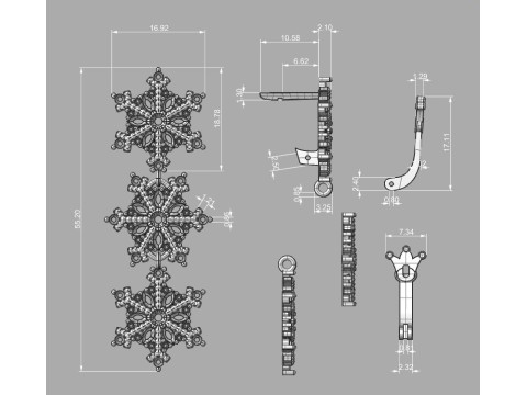 JEWELRY Earring The Snow Queen snowflake- Printable STL 3D Принт Модель