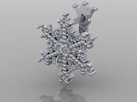 JEWELRY Earring The Snow Queen snowflake- Printable STL 3D Принт Модель