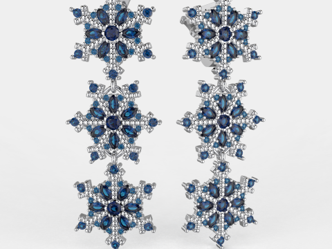 JEWELRY Earring The Snow Queen snowflake- Printable STL 3D Принт Модель