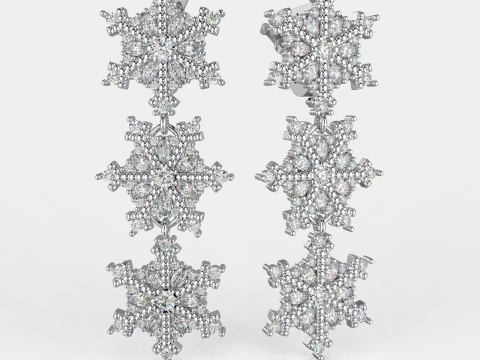 JEWELRY Earring The Snow Queen snowflake- Printable STL 3D Принт Модель