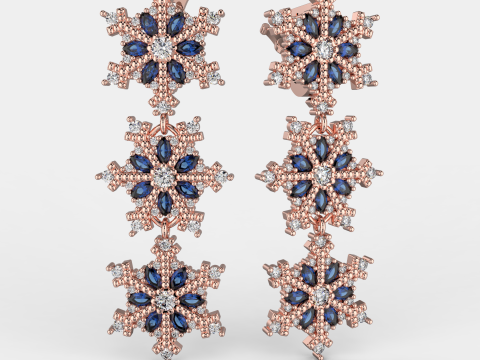 JEWELRY Earring The Snow Queen snowflake- Printable STL 3D Принт Модель
