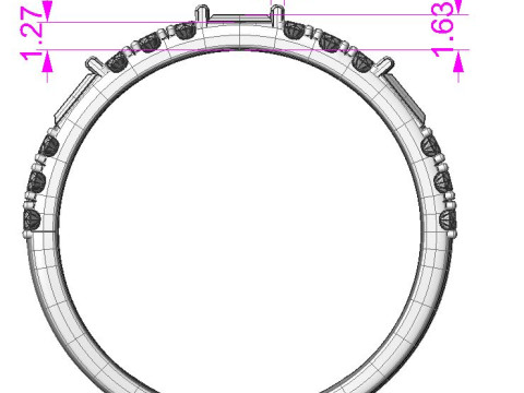 Printable wedding ring with baget-STL 3D Принт Модель