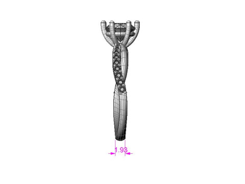Engagement twisted SOL ring- Stones-1ct-6mm - printable STL Modelo de Impressão 3D