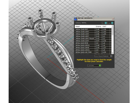 Engagement twisted SOL ring- Stones-1ct-6mm - printable STL Modelo de Impressão 3D