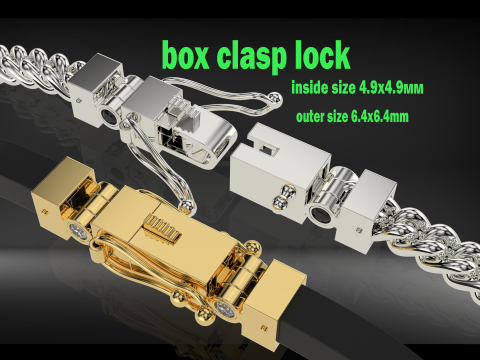 Jewelry box clasp lock for bracelet or chain Printable STL 3Dプリントモデル
