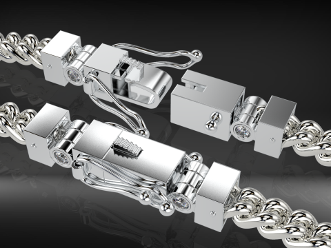Jewelry box clasp lock for bracelet or chain Printable STL 3D Print Model
