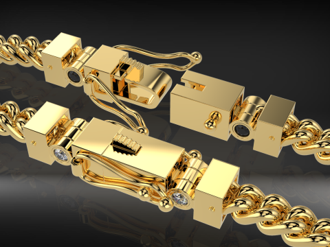 Jewelry box clasp lock for bracelet or chain Printable STL 3D Print Model