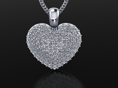 Jewelry pendant shiny Heart-Printable STL 3D Print Model