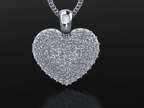 Ювелирный кулон блестящий Сердце-Печать STL 3D Принт Модель