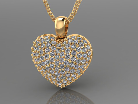 Jewelry pendant shiny Heart-Printable STL 3D Print Model