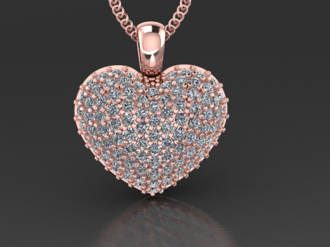 Jewelry pendant shiny Heart-Printable STL 3D Print Model