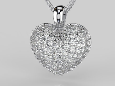 Jewelry pendant shiny Heart-Printable STL 3D Print Model