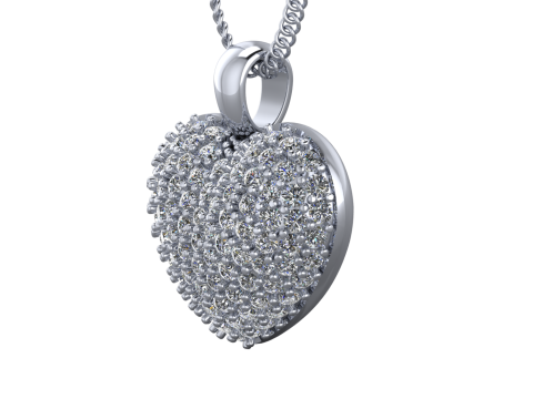 Jewelry pendant shiny Heart-Printable STL 3D Print Model