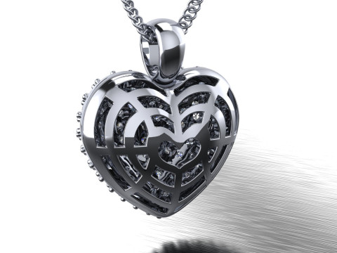 Jewelry pendant shiny Heart-Printable STL 3D Print Model