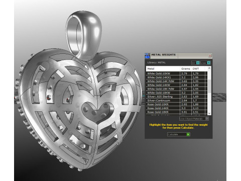 Jewelry pendant shiny Heart-Printable STL 3D Print Model