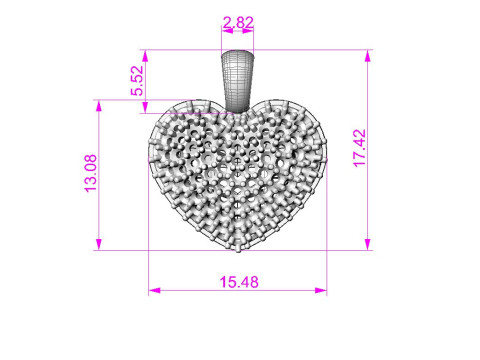 Jewelry pendant shiny Heart-Printable STL 3D Print Model
