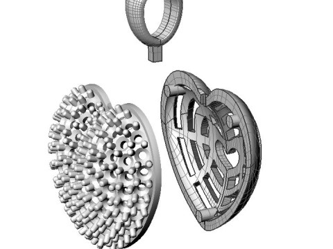 Jewelry pendant shiny Heart-Printable STL 3D Print Model