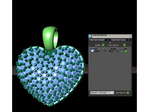 Jewelry pendant shiny Heart-Printable STL 3D Print Model