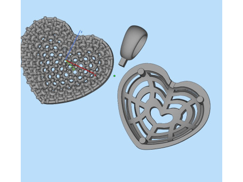 Jewelry pendant shiny Heart-Printable STL 3D Print Model