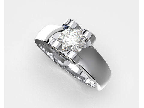 Engagement SOL Heart ring - Stone- 04 ct- 5mm - printable STL 3D Принт Модель
