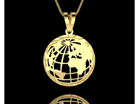 Jewelry pendant Planet Earth 28mm-Printable STL 3D Принт Модель