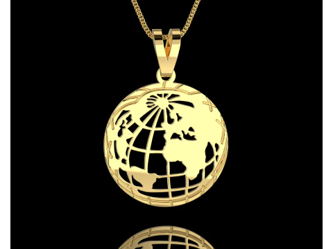Jewelry pendant Planet Earth 28mm-Printable STL 3D Print Model