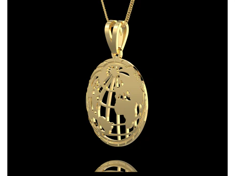 Jewelry pendant Planet Earth 28mm-Printable STL 3D Print Model
