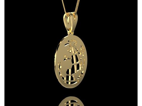 Jewelry pendant Planet Earth 28mm-Printable STL 3D Принт Модель