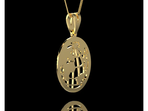 Jewelry pendant Planet Earth 28mm-Printable STL 3D Print Model