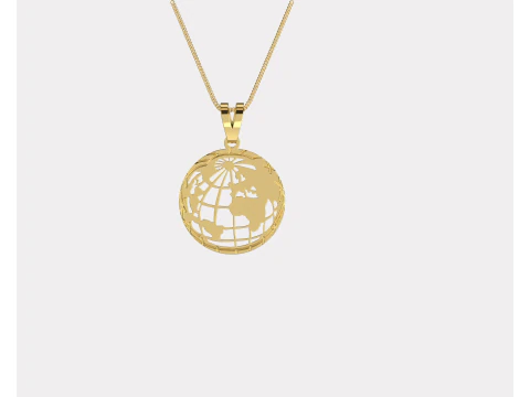 Jewelry pendant Planet Earth 28mm-Printable STL 3D Print Model
