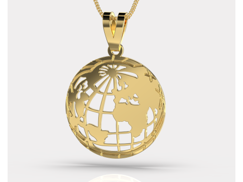 Jewelry pendant Planet Earth 28mm-Printable STL 3D Принт Модель