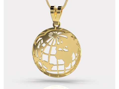 Jewelry pendant Planet Earth 28mm-Printable STL 3D Print Model