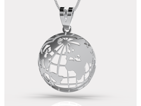 Jewelry pendant Planet Earth 28mm-Printable STL 3D Принт Модель