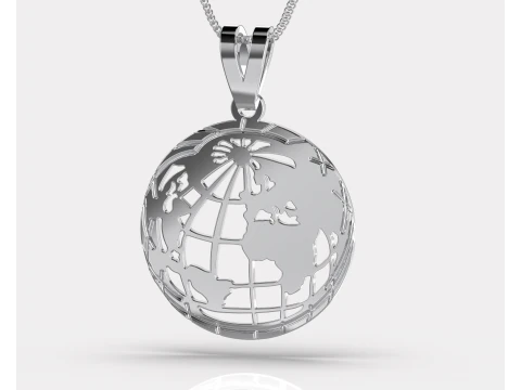 Jewelry pendant Planet Earth 28mm-Printable STL 3D Print Model