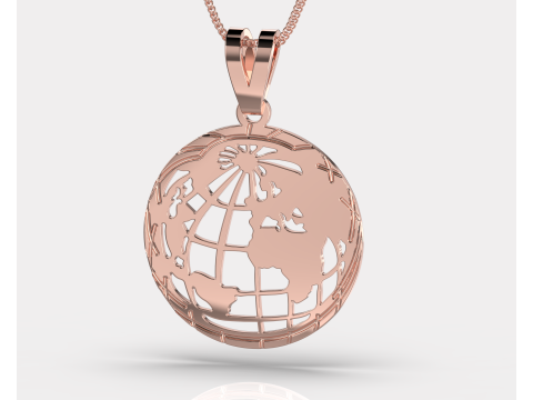 Jewelry pendant Planet Earth 28mm-Printable STL 3D Принт Модель