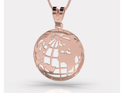 Jewelry pendant Planet Earth 28mm-Printable STL 3D Print Model