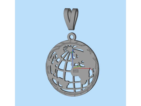 Jewelry pendant Planet Earth 28mm-Printable STL 3D Print Model