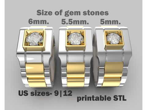 Signet ring links 3D file ready to print 3D Print Model
