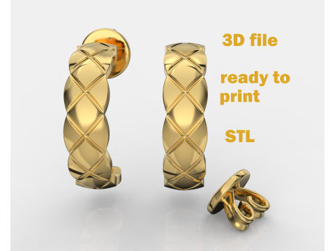 Jewelry fashion earring - Printable file STL 3D Print Model