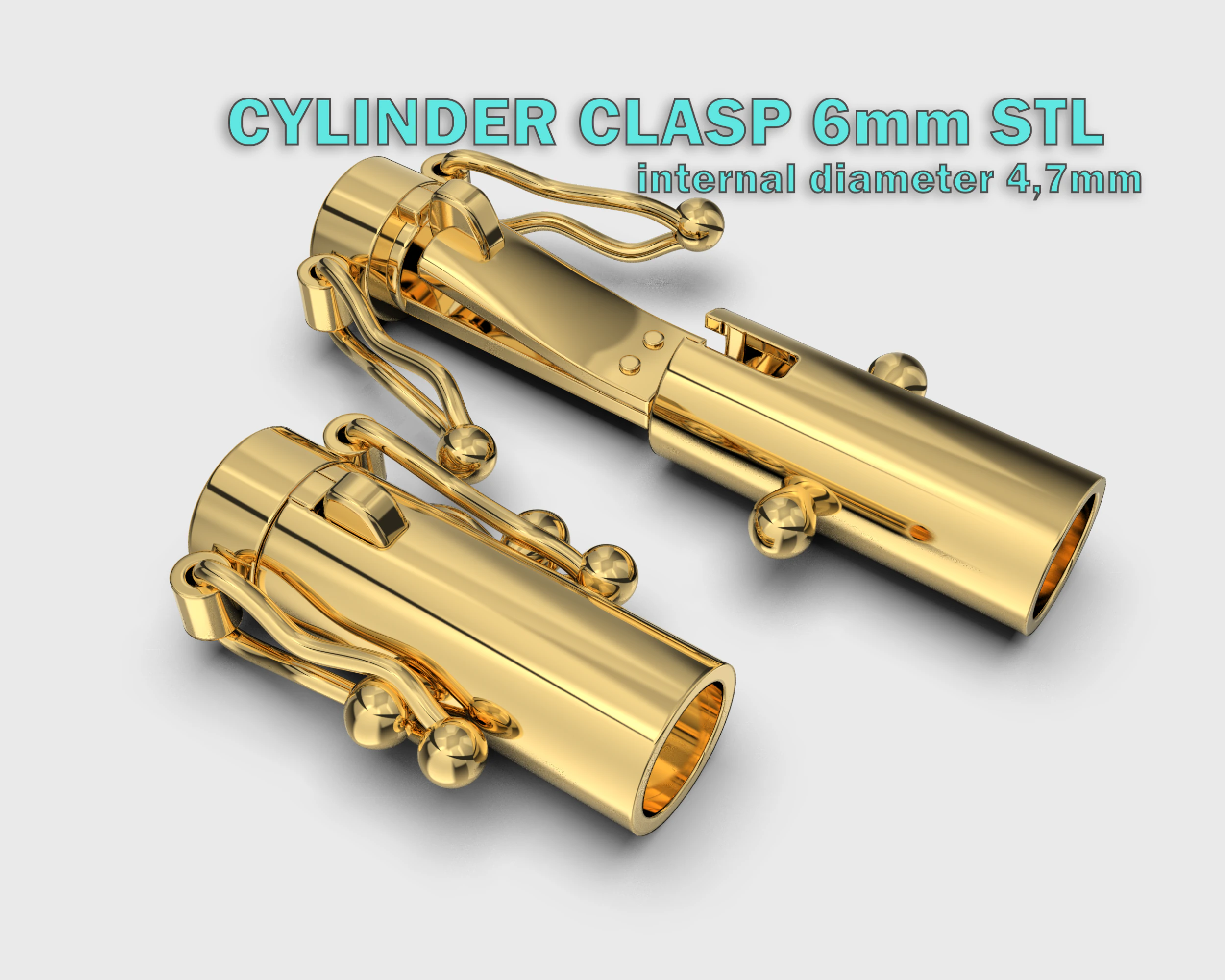 Jewelry CYLINDER CLASP 6mm STL ready for Print 3D Print Model .c4d .max .obj .3ds .fbx .stl .blend 
