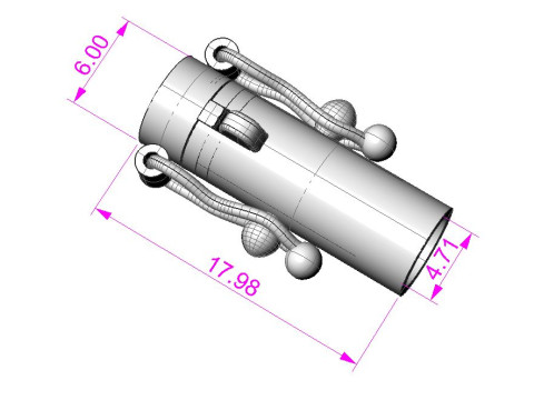 Jewelry CYLINDER CLASP 6mm STL ready for Print 3D 打印模型