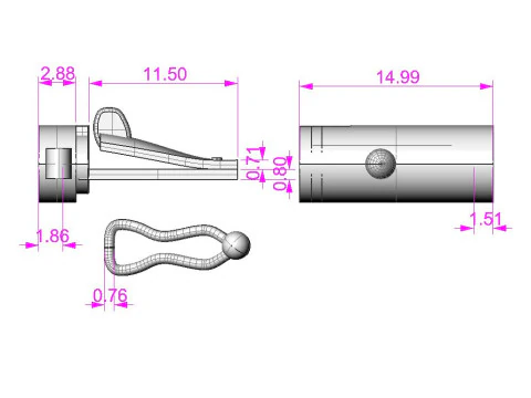 Jewelry CYLINDER CLASP 6mm STL ready for Print 3D Print Model